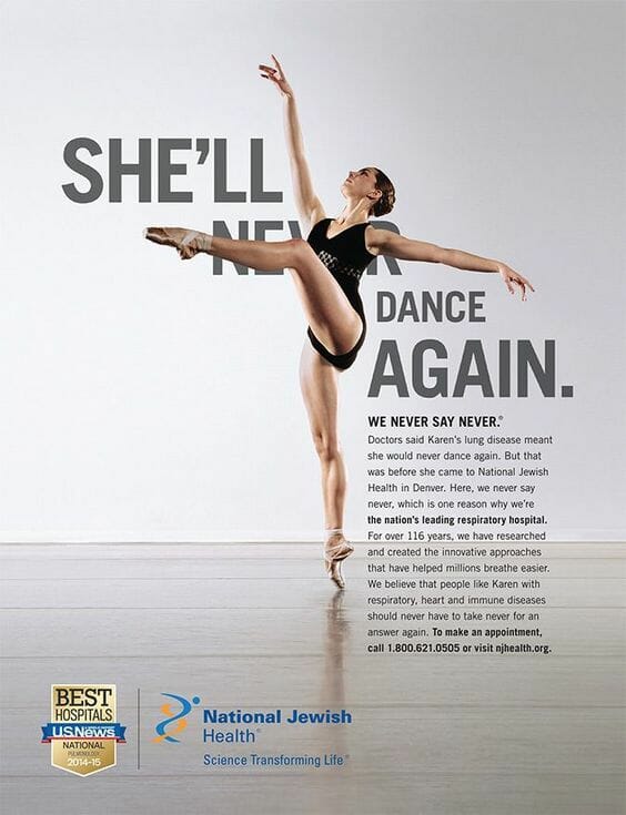 Healthcare ad by National Jewish Health