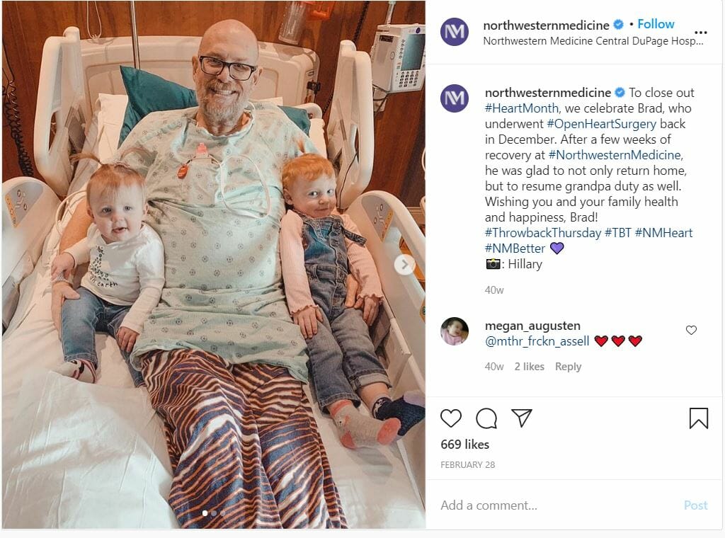 northwestern medicine instagram post for #heartmonth