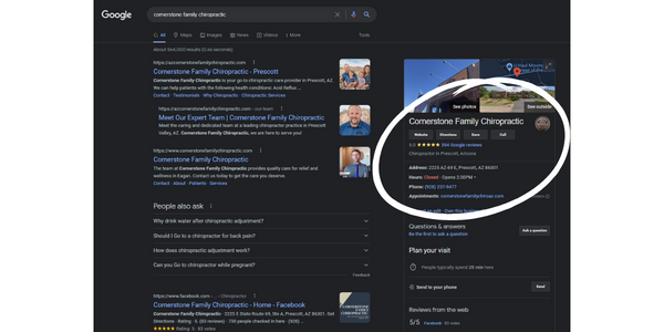 Healthcare Website SEO GMB profile