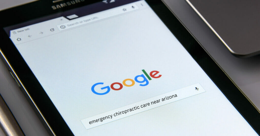 google search on a mobile phone screen
