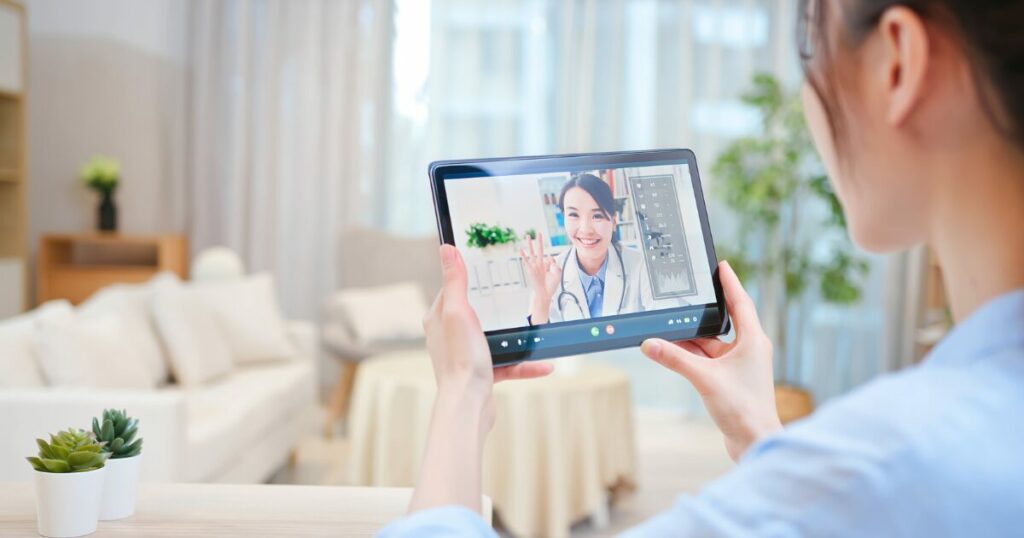 doctor delivering a webinar